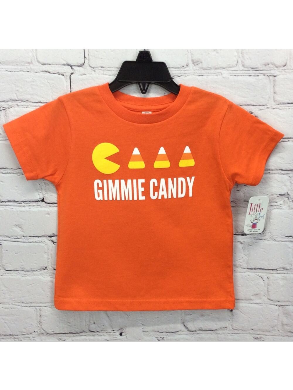 Little Teez "Gimmie Candy" T-Shirt Children's Size 3 Orange Candy Corn Autumn